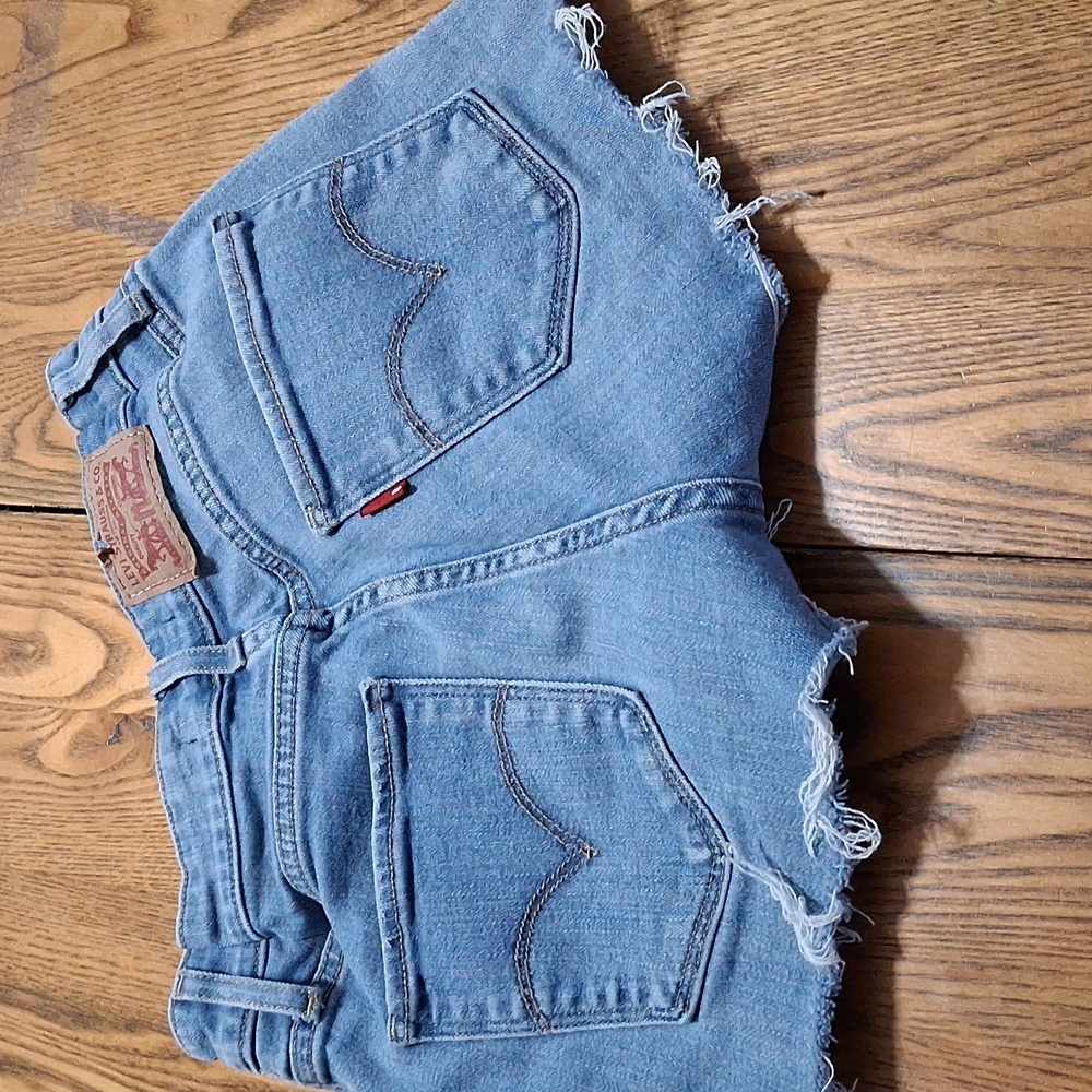 LEVI'S STRAUSS 721 Jeans Shorts Womens 27 BLUE Preowned Cutoffs  Used Denim - Picture 4 of 4